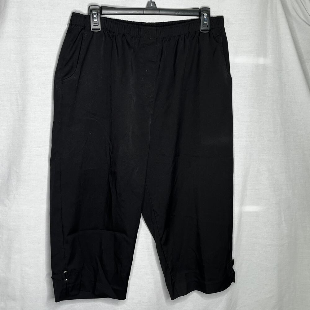 Allison Daley Women's Petite Black  Capri Pants 14P